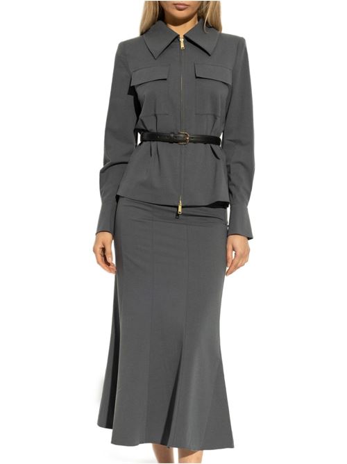 Abito midi grigio in twill SELF PORTRAIT | PF25018MGREY